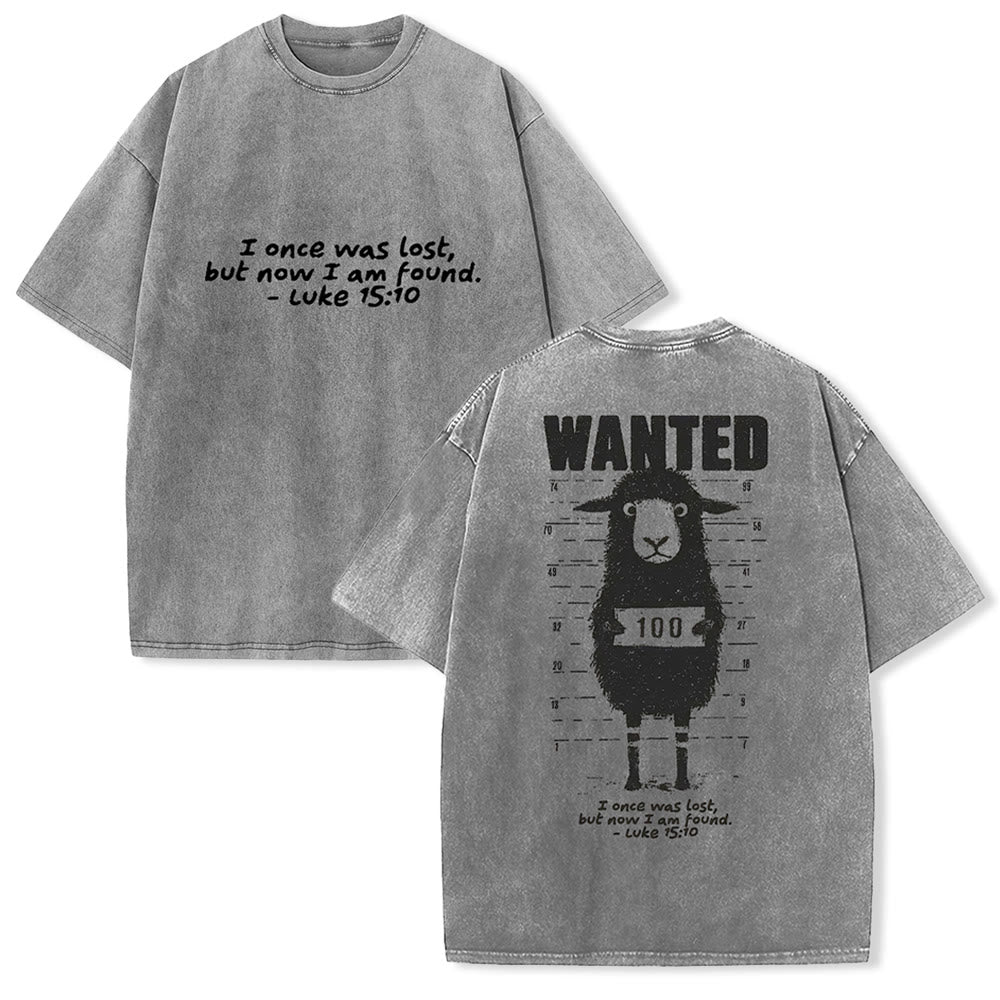 Christianartworkshop Wanted Sheep Unisex Washed T-shirt