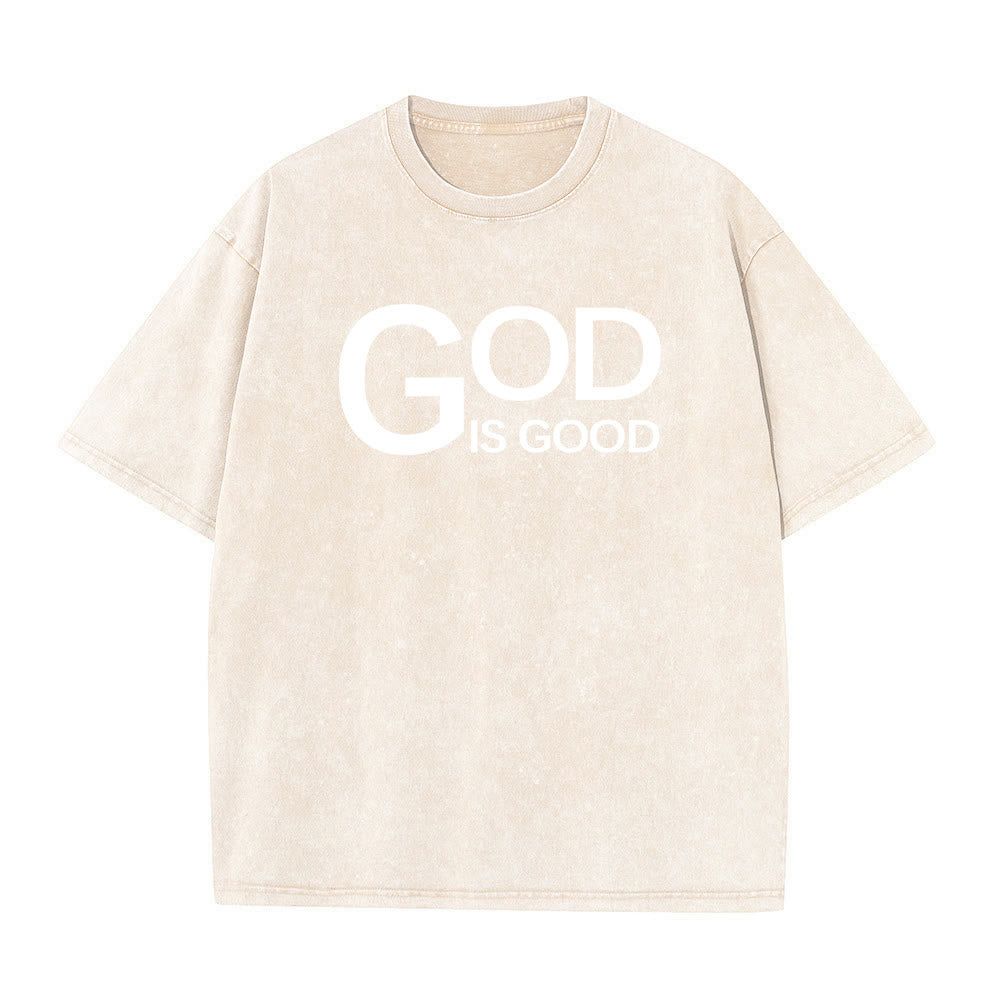 Christianartworkshop God Is Good Philippians 4:13 Cross Unisex Washed T-Shirt