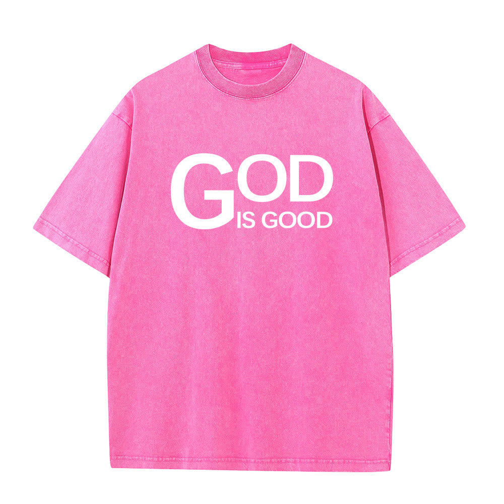 Christianartworkshop God Is Good Philippians 4:13 Cross Unisex Washed T-Shirt