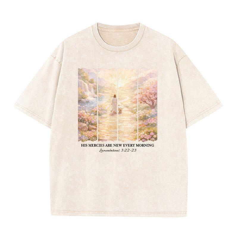 Christianartworkshop His Mercies Are New Every Morning Unisex Washed T-Shirt