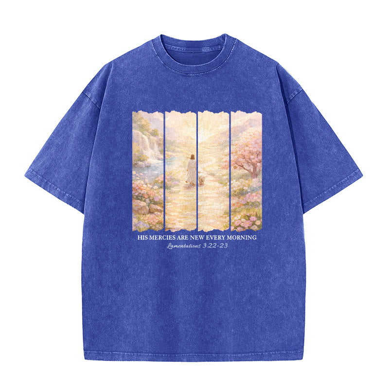 Christianartworkshop His Mercies Are New Every Morning Unisex Washed T-Shirt
