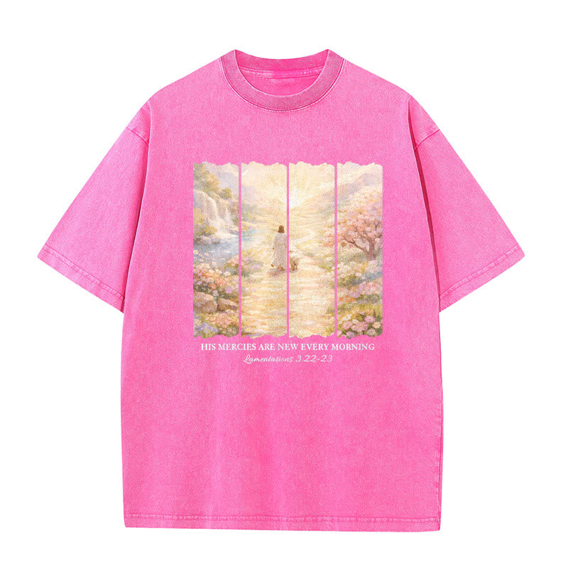 Christianartworkshop His Mercies Are New Every Morning Unisex Washed T-Shirt