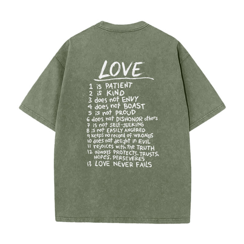 Christianartworkshop "Love Like Jesus" 1 Corinthians 13 Verse Washed Unisex T-Shirt