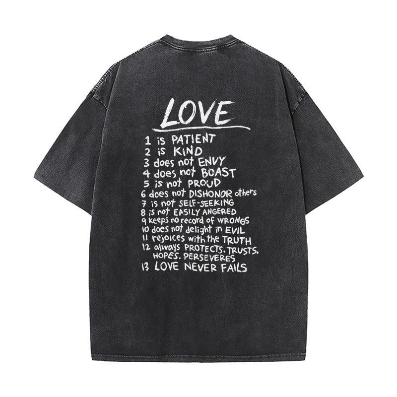 Christianartworkshop "Love Like Jesus" 1 Corinthians 13 Verse Washed Unisex T-Shirt