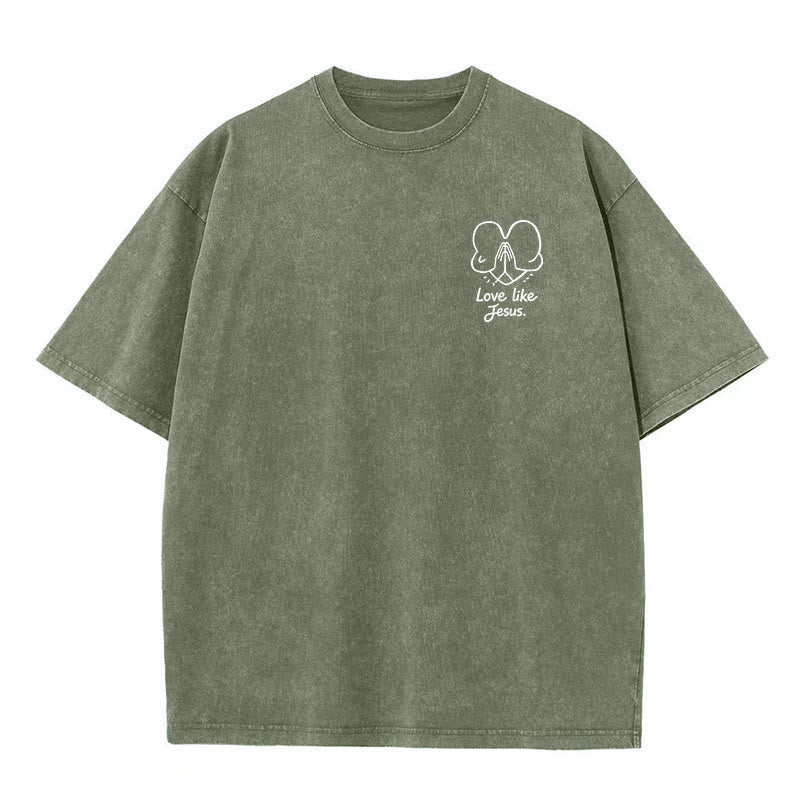 Christianartworkshop "Love Like Jesus" 1 Corinthians 13 Verse Washed Unisex T-Shirt