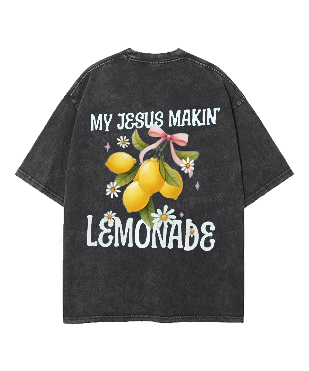Jesus Making Lemonade Double Sided Unisex Washed Christian T-shirt