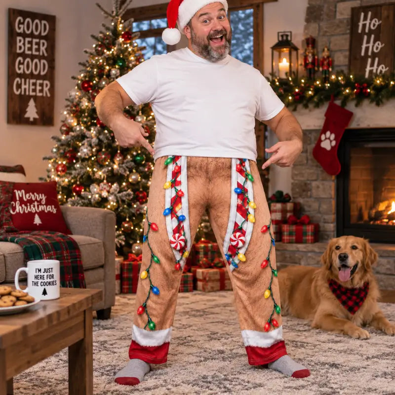 Santa Forgot His Pants – Funny Christmas Illusion Pajama Pants