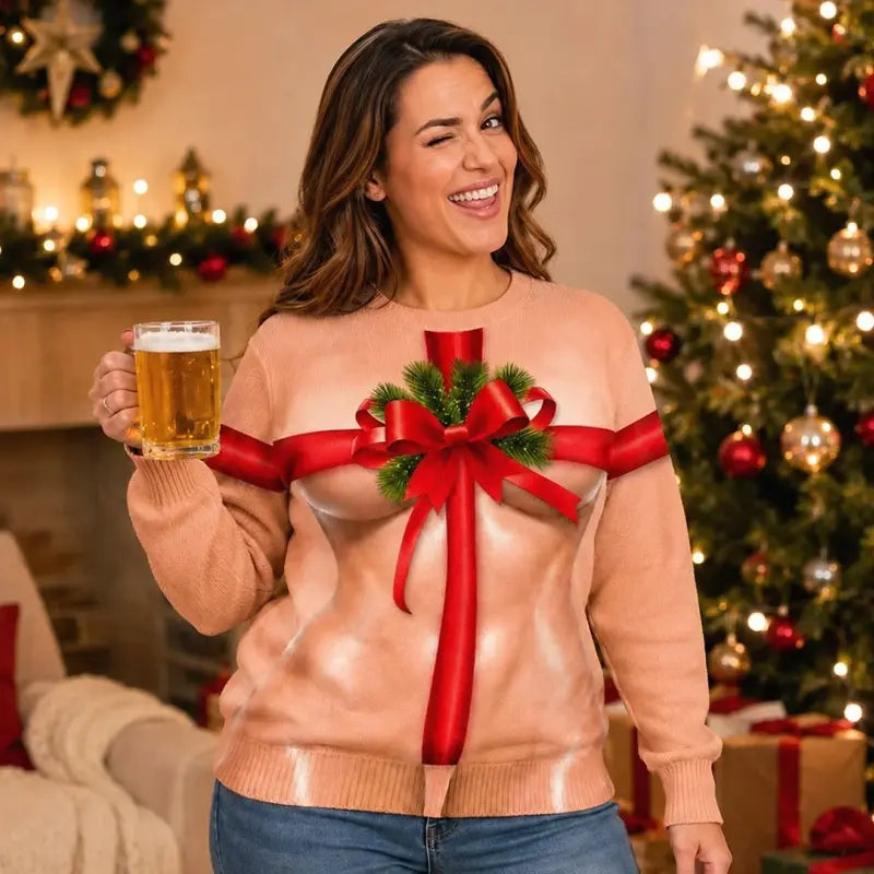 Custom Funny Ugly Christmas Sweatshirt – Personalized Holiday Gift for Her