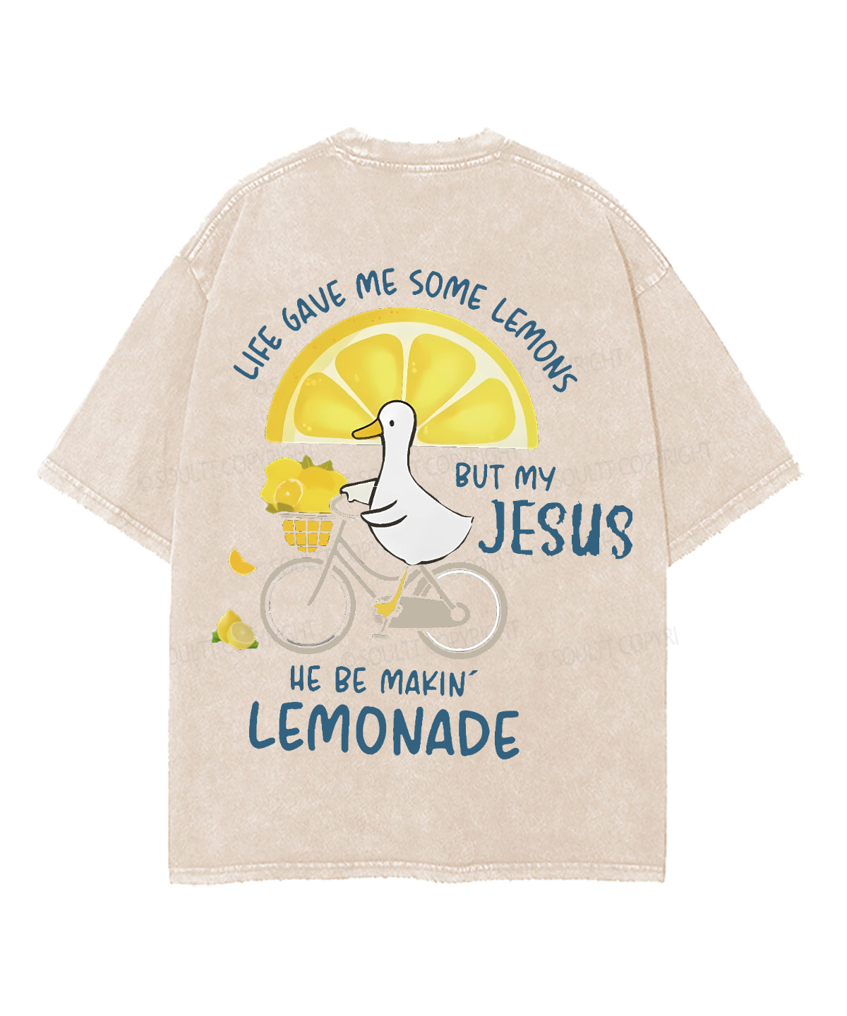 Life Gave Me Some Lemons Double Sided Unisex Washed Christian T-shirt