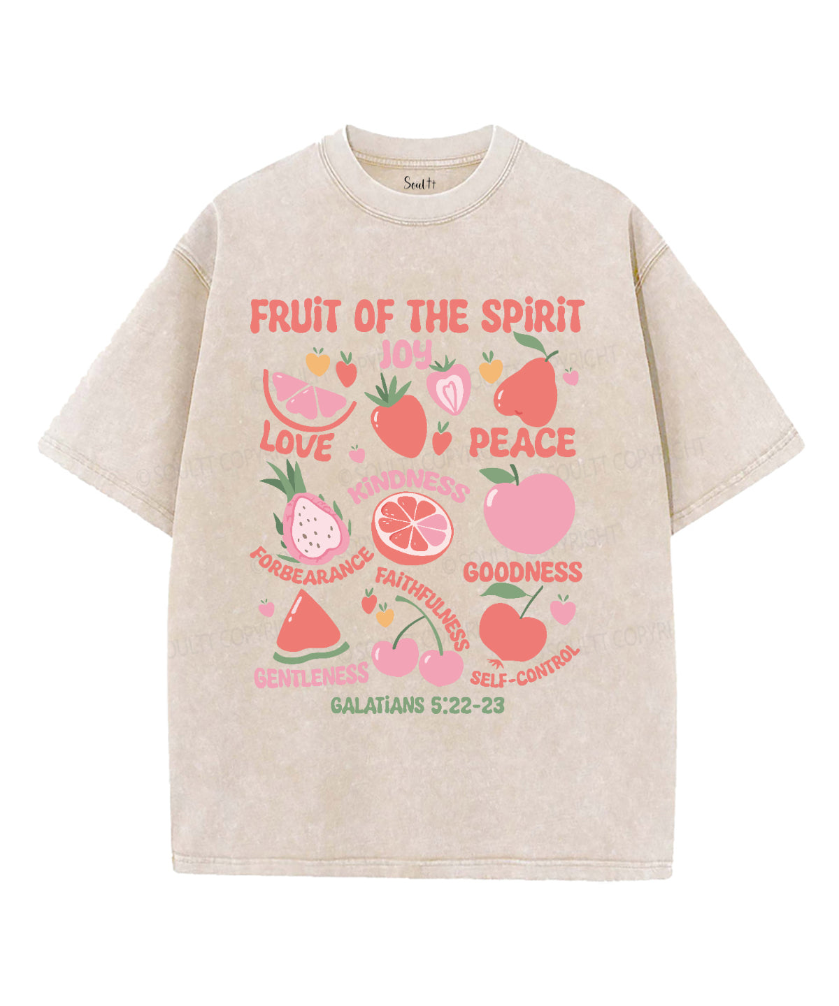 Fruit Of The Spirit Washed Christian T-shirt