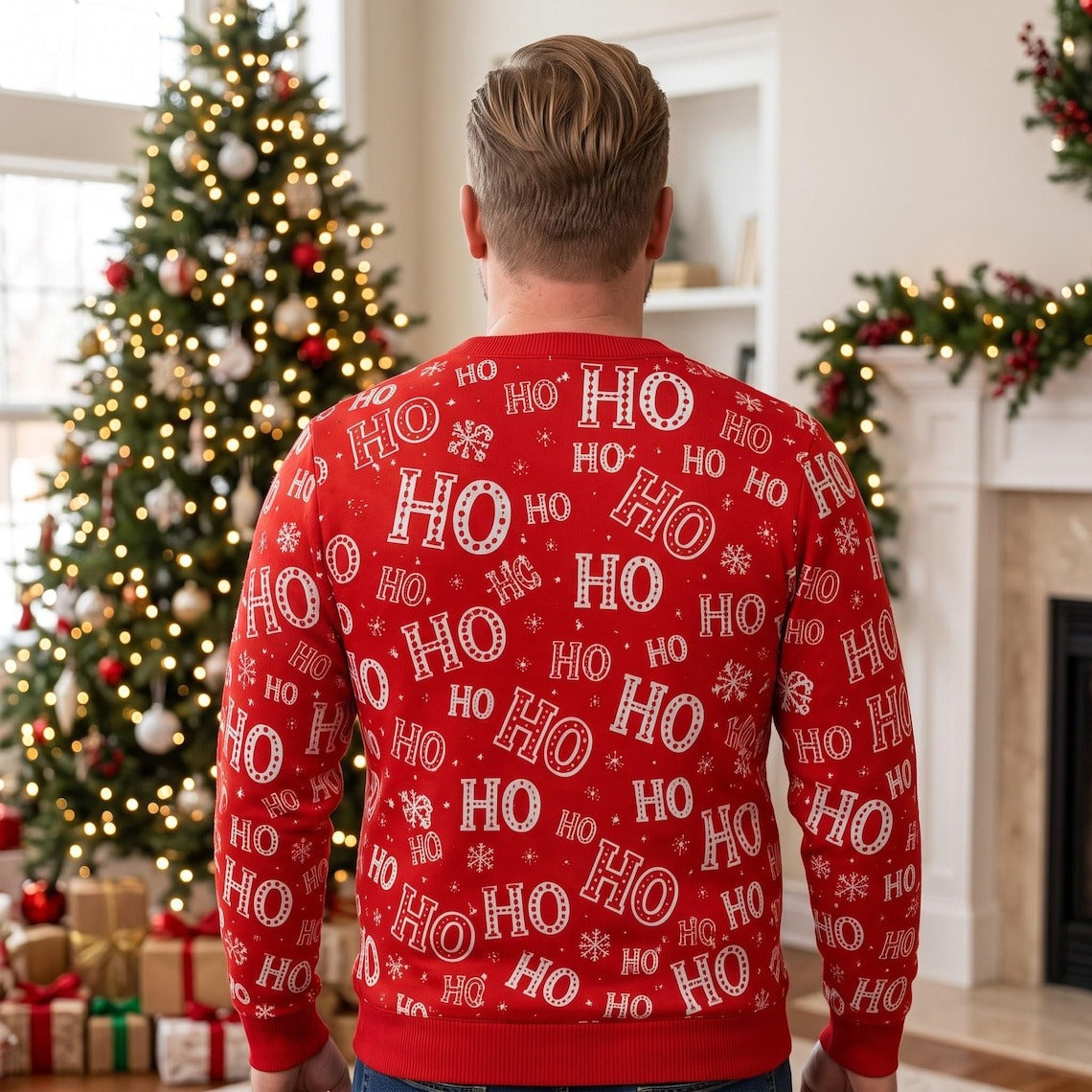 Funny Christmas Fake Body Sweatshirt & Pajama Pants Set