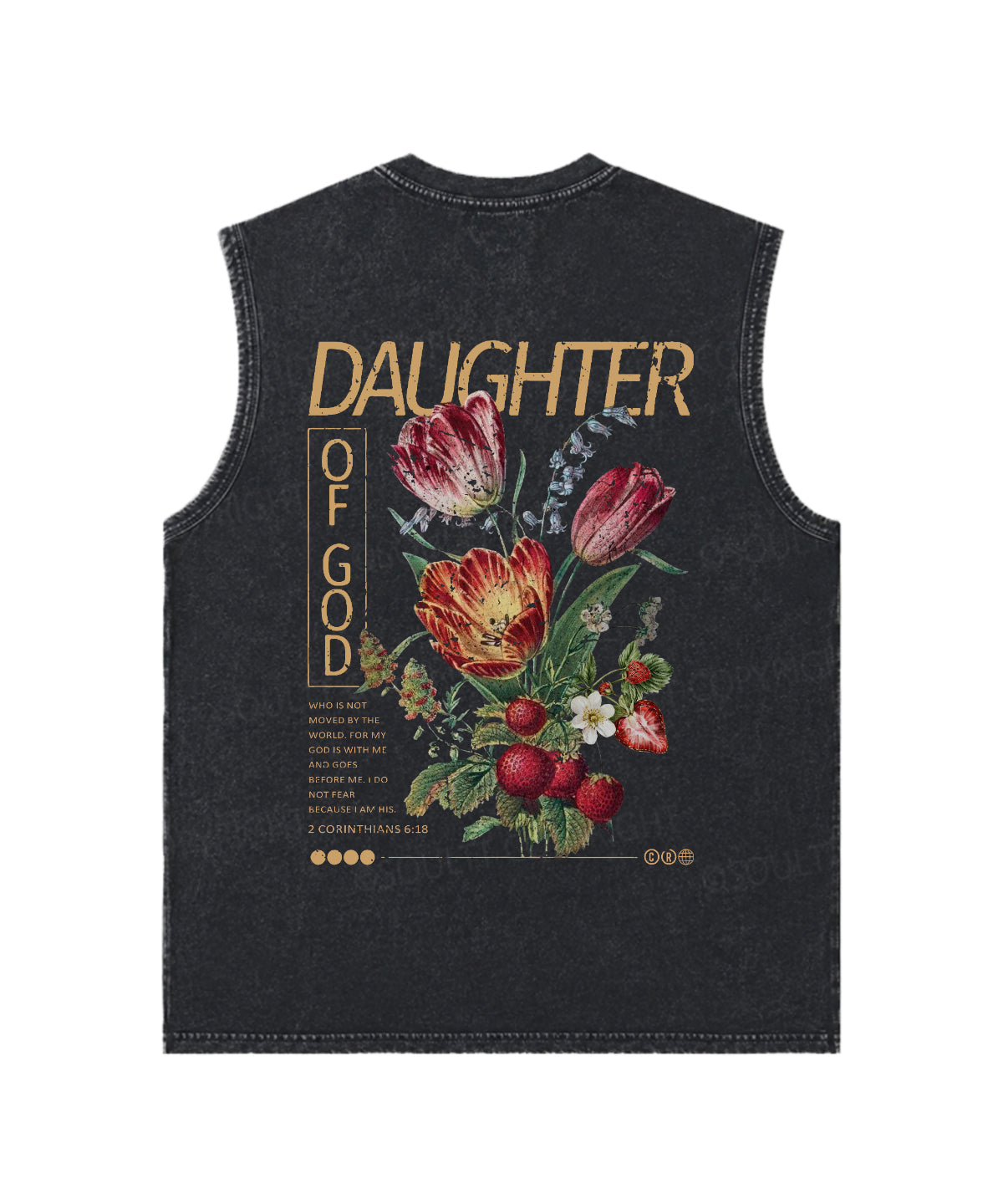 Daughter Of God Double Sided Unisex Washed Sleeveless Christian Tank Top