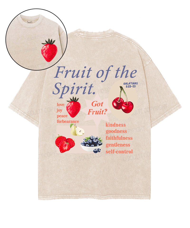 Fruit Of The Spirit Double Sided Unisex Washed Christian T-shirt
