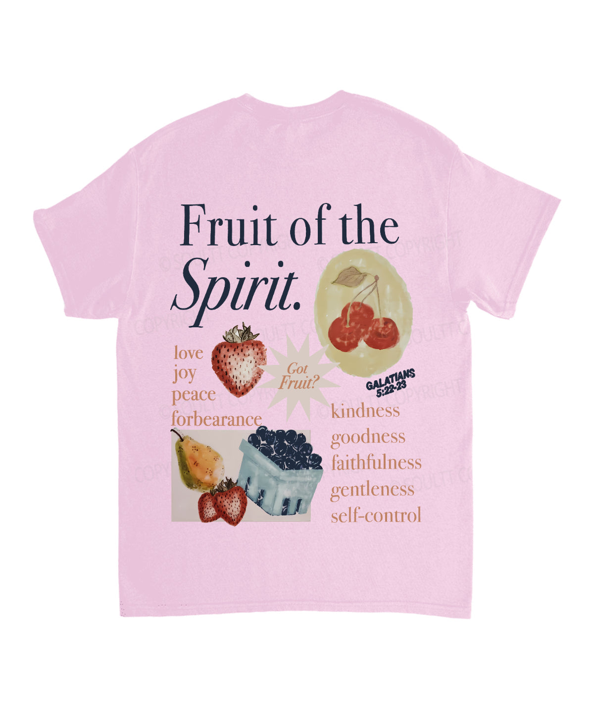 Fruit Of The Spirit Double Sided Unisex Cotton Christian T-Shirt