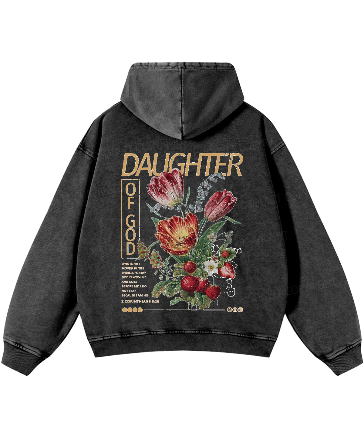 Daughter Of God Double Sided Washed Christian Hoodie