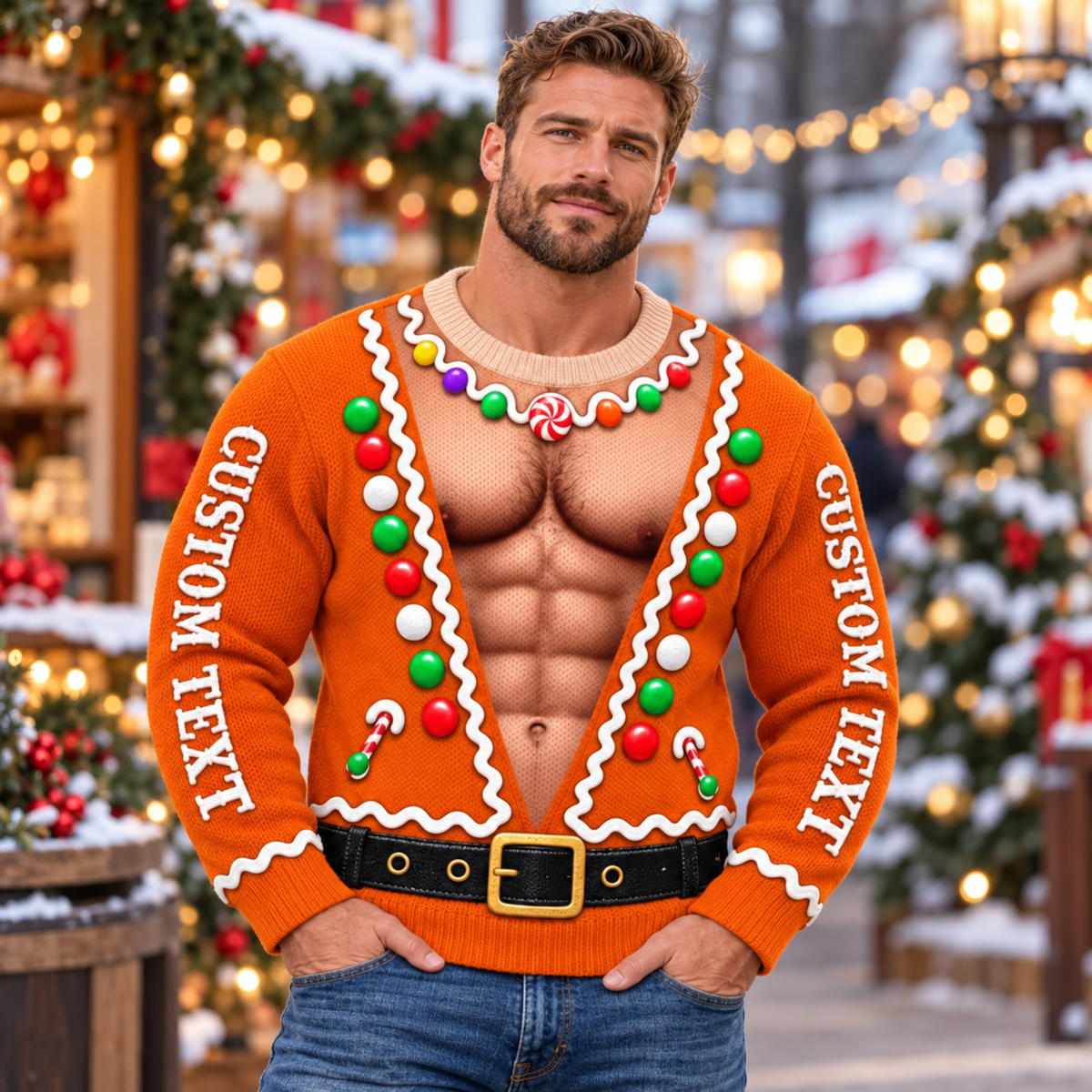 Personalized Classic Car Christmas Pullover – Custom Photo Funny Holiday Top for Car Lovers