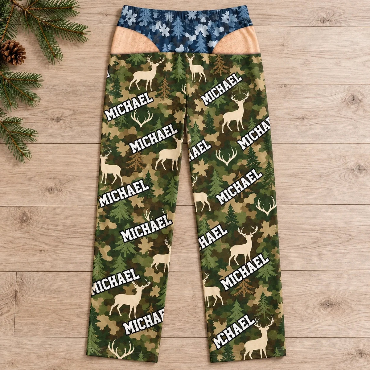 Custom Name Deer Camouflage Gifts for Men - Personalized Pajamas