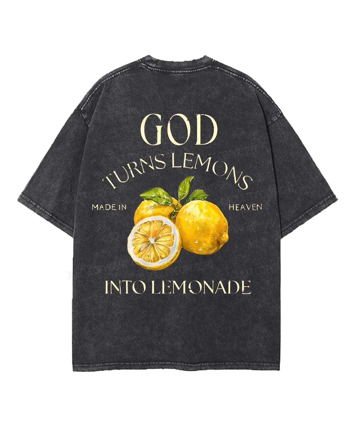 God Turns Lemons Double Sided Unisex Washed Christian T-shirt