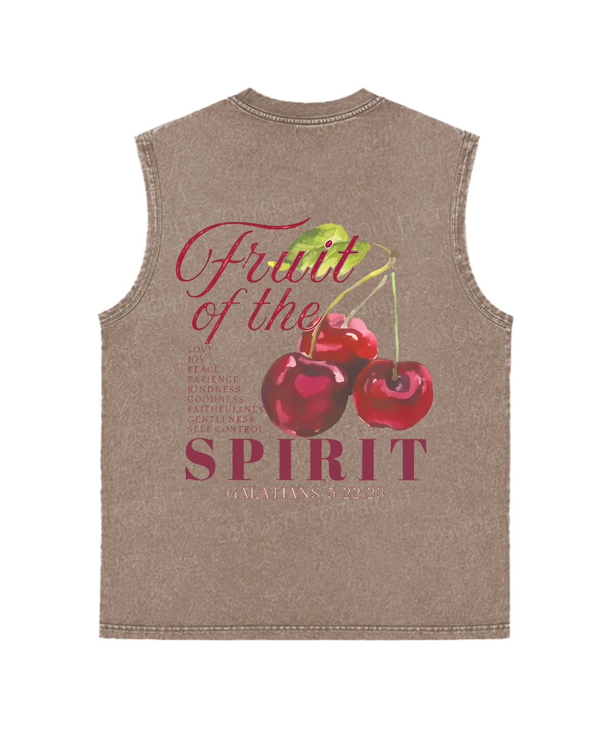 Fruit Of The Spirit Double Sided Unisex Washed Sleeveless Christian Tank Top