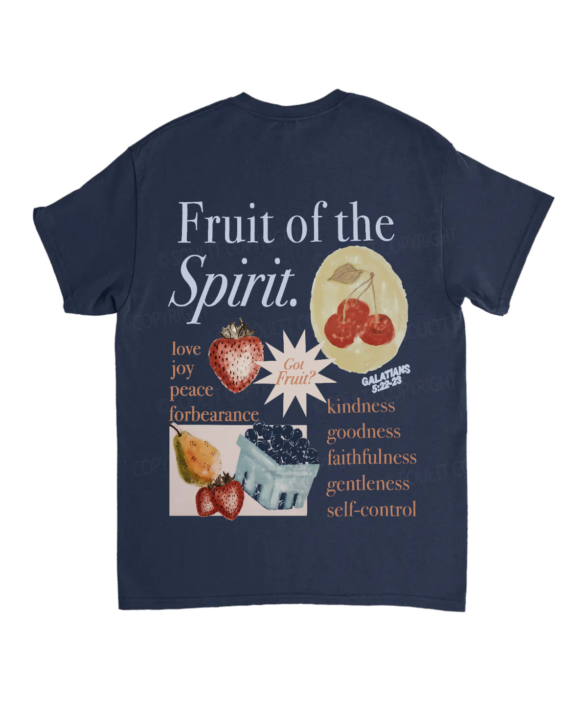 Fruit Of The Spirit Double Sided Unisex Cotton Christian T-Shirt