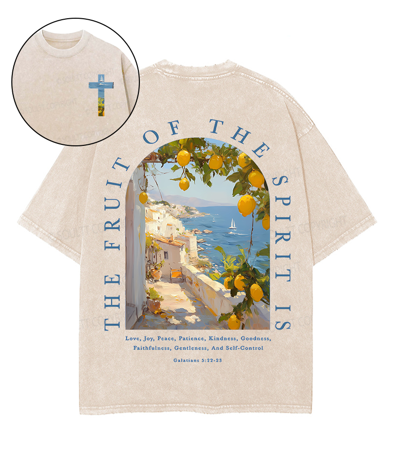 Fruit Of The Spirit Double Sided Unisex Washed Christian T-shirt