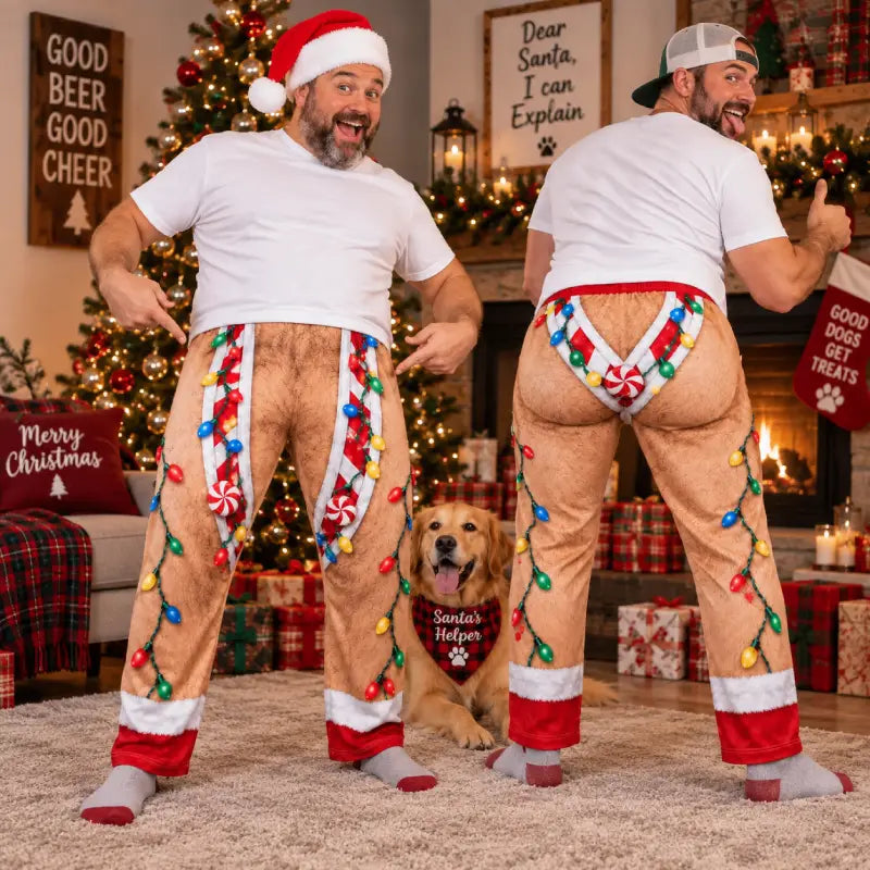 Santa Forgot His Pants – Funny Christmas Illusion Pajama Pants