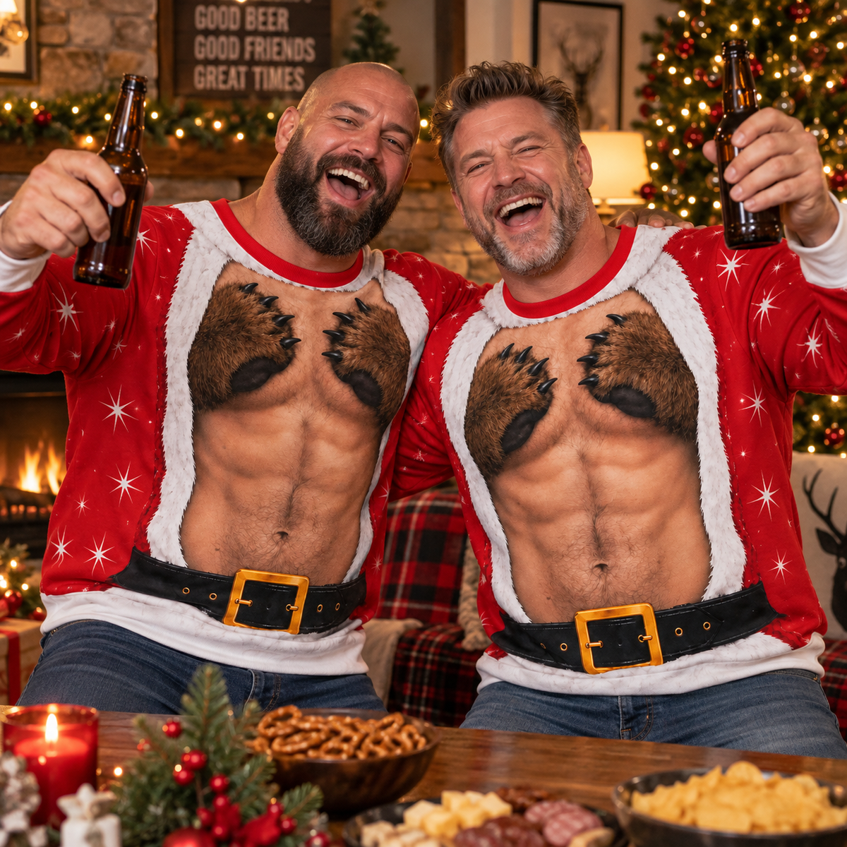 Bear Paw Santa Christmas Crewneck – Custom Skin Tone Print
