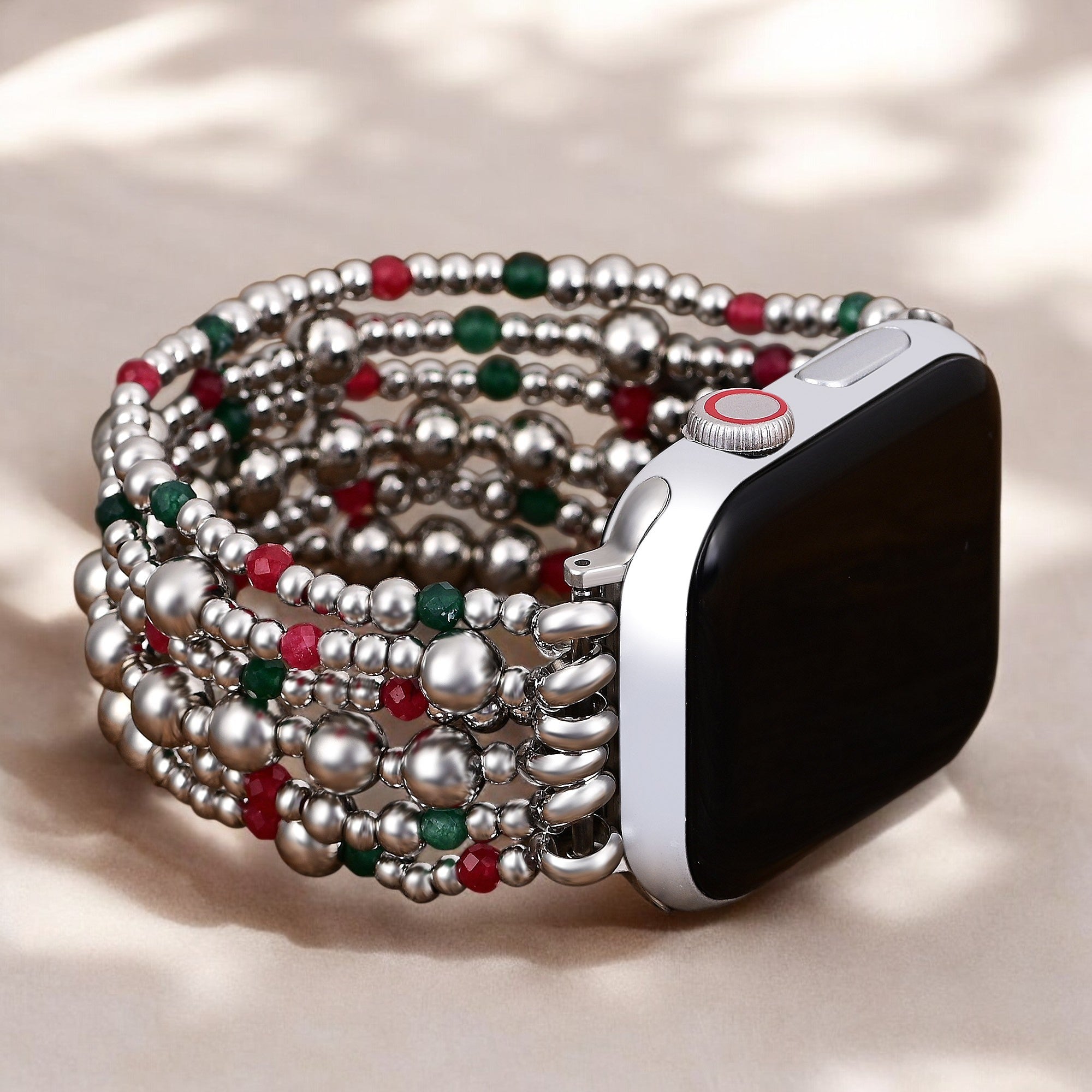 Christmas Silver Magic Stretch Apple Watch Strap