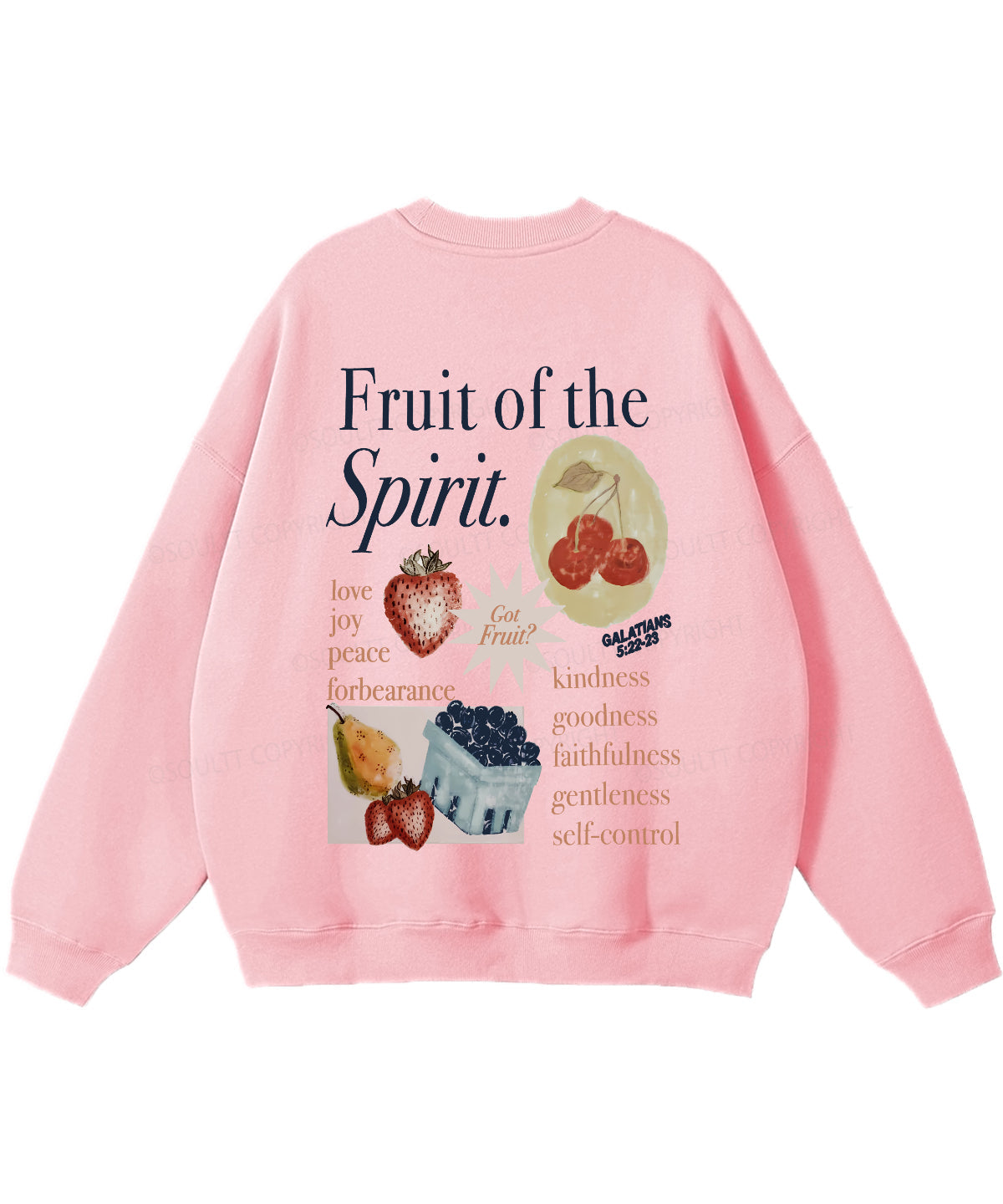 Fruit Of The Spirit Double Sided Christian Sweatshirt