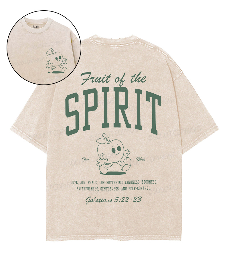Fruit Of The Spirit Double Sided Unisex Washed Christian T-shirt