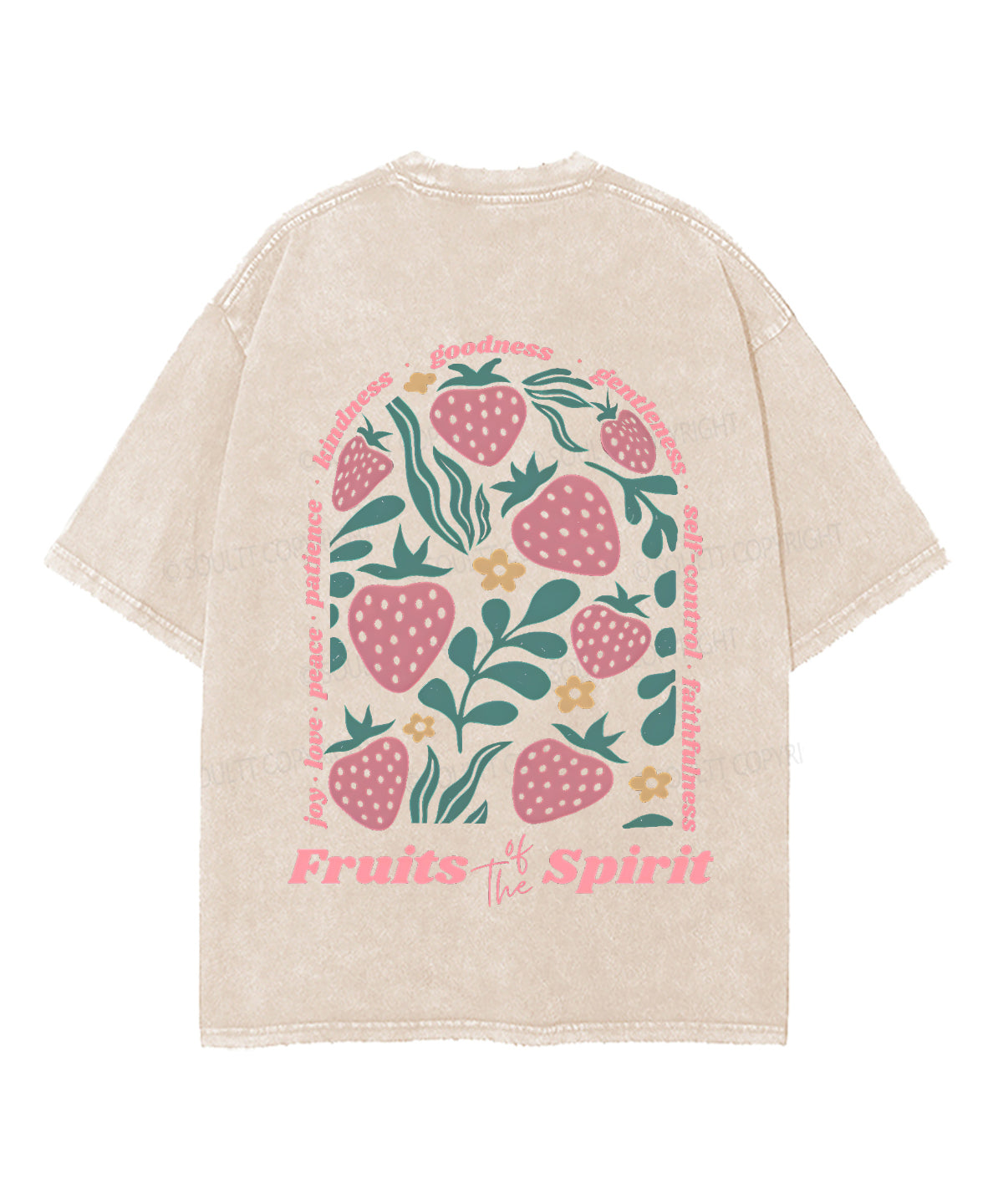 Fruit Of The Spirit Double Sided Unisex Washed Christian T-shirt