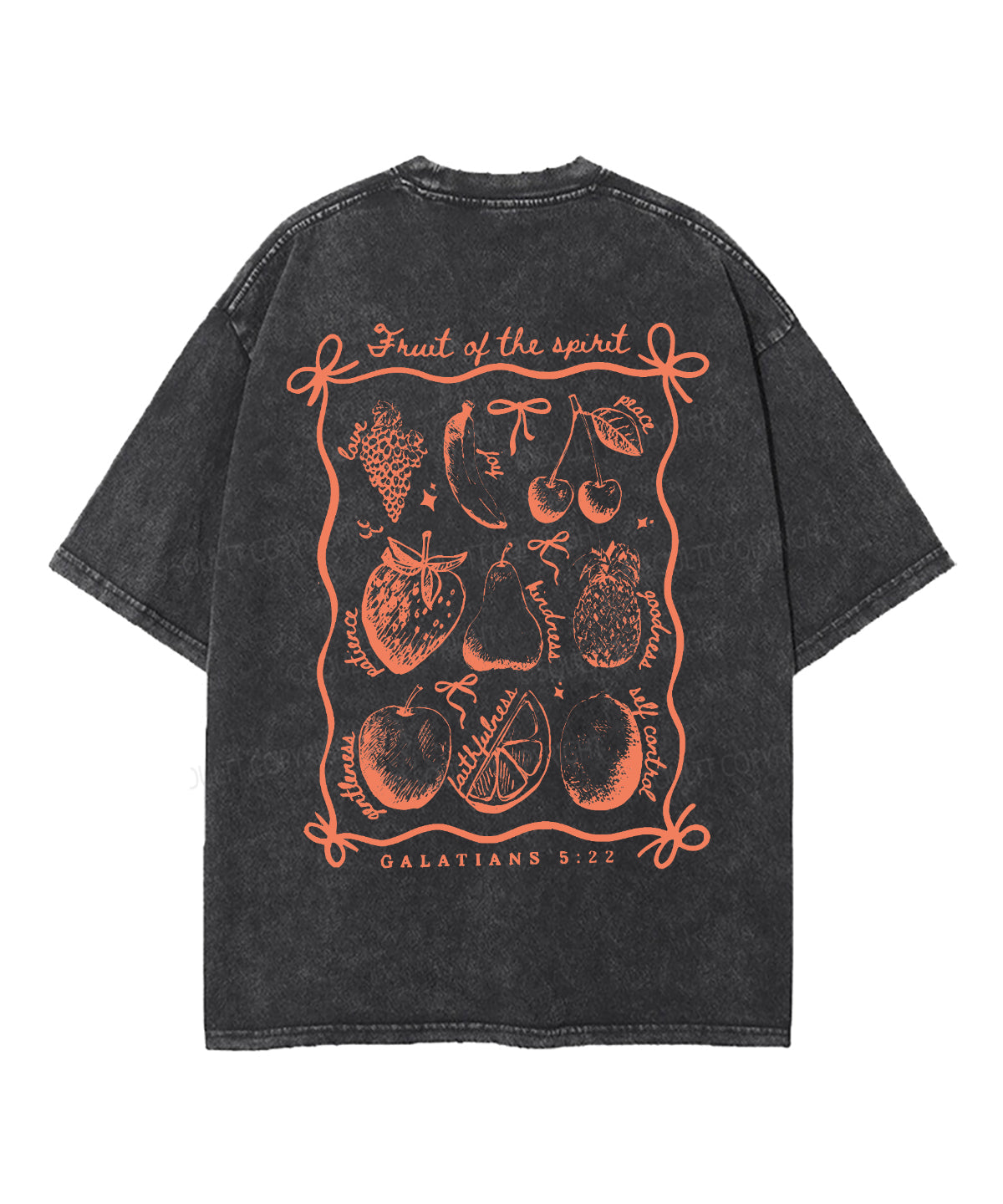 Fruit Of The Spirit Double Sided Unisex Washed Christian T-shirt