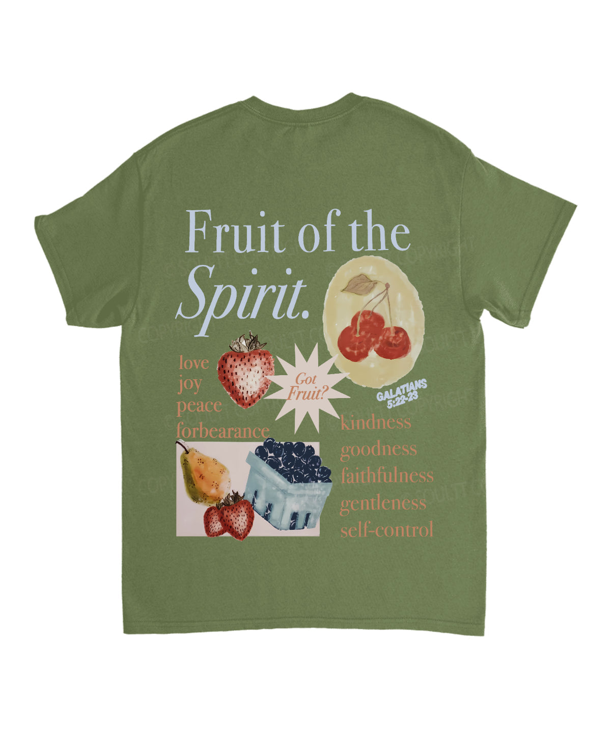 Fruit Of The Spirit Double Sided Unisex Cotton Christian T-Shirt