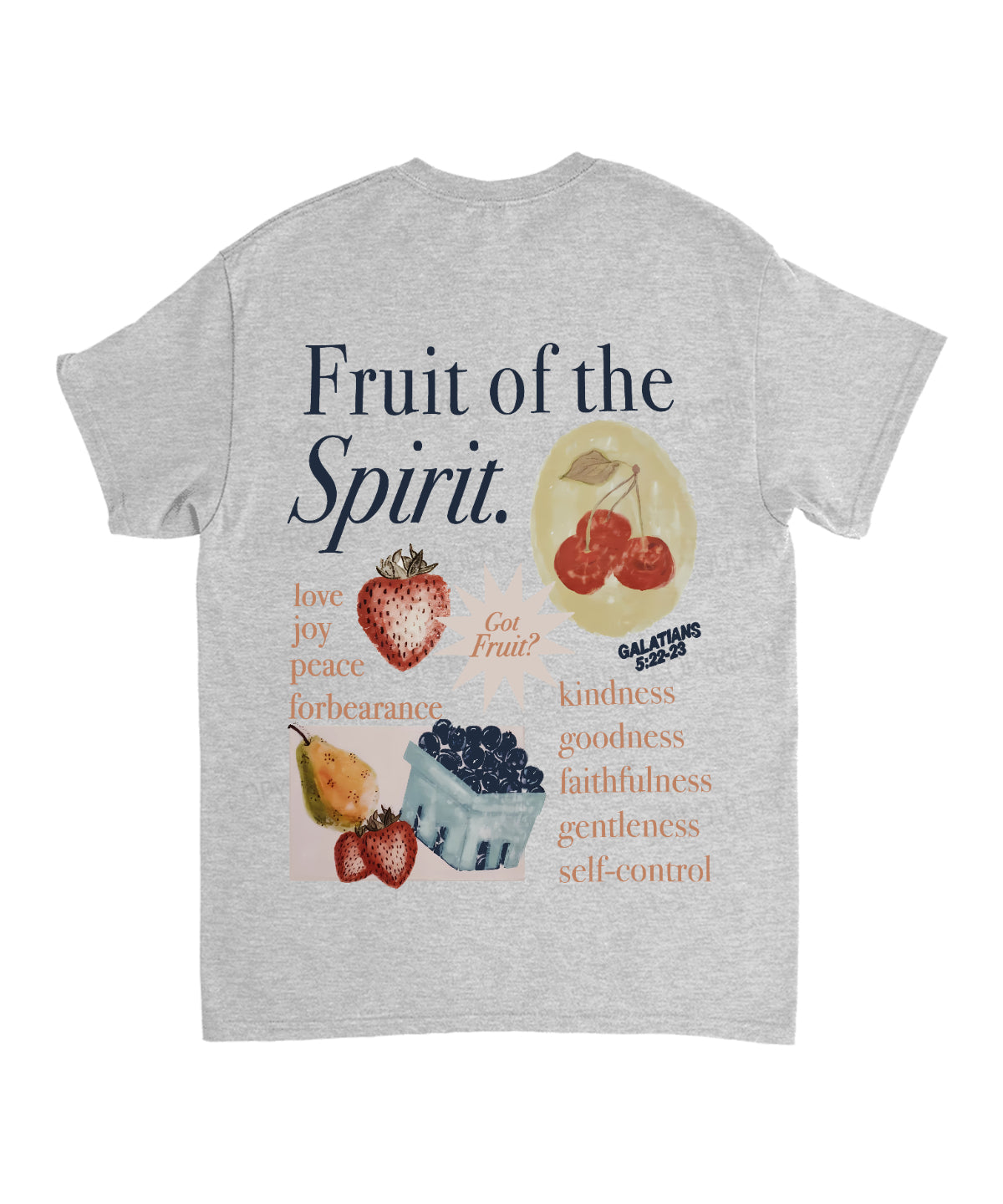 Fruit Of The Spirit Double Sided Unisex Cotton Christian T-Shirt