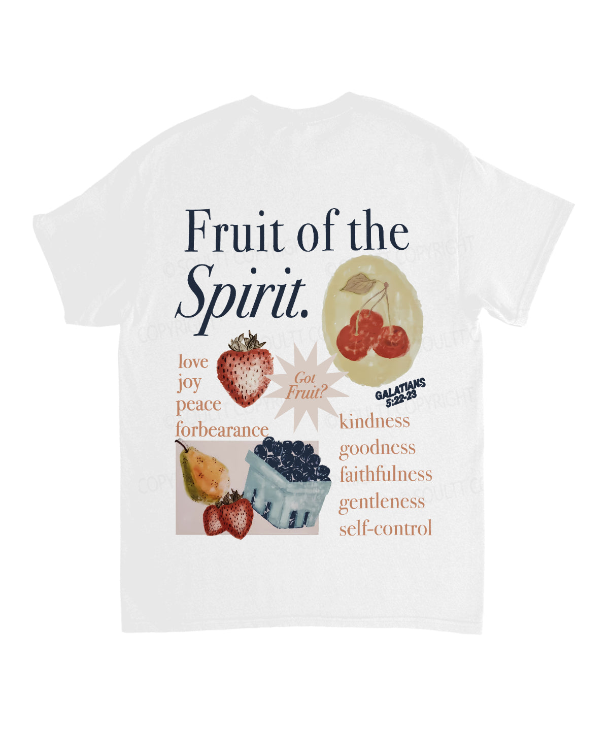 Fruit Of The Spirit Double Sided Unisex Cotton Christian T-Shirt