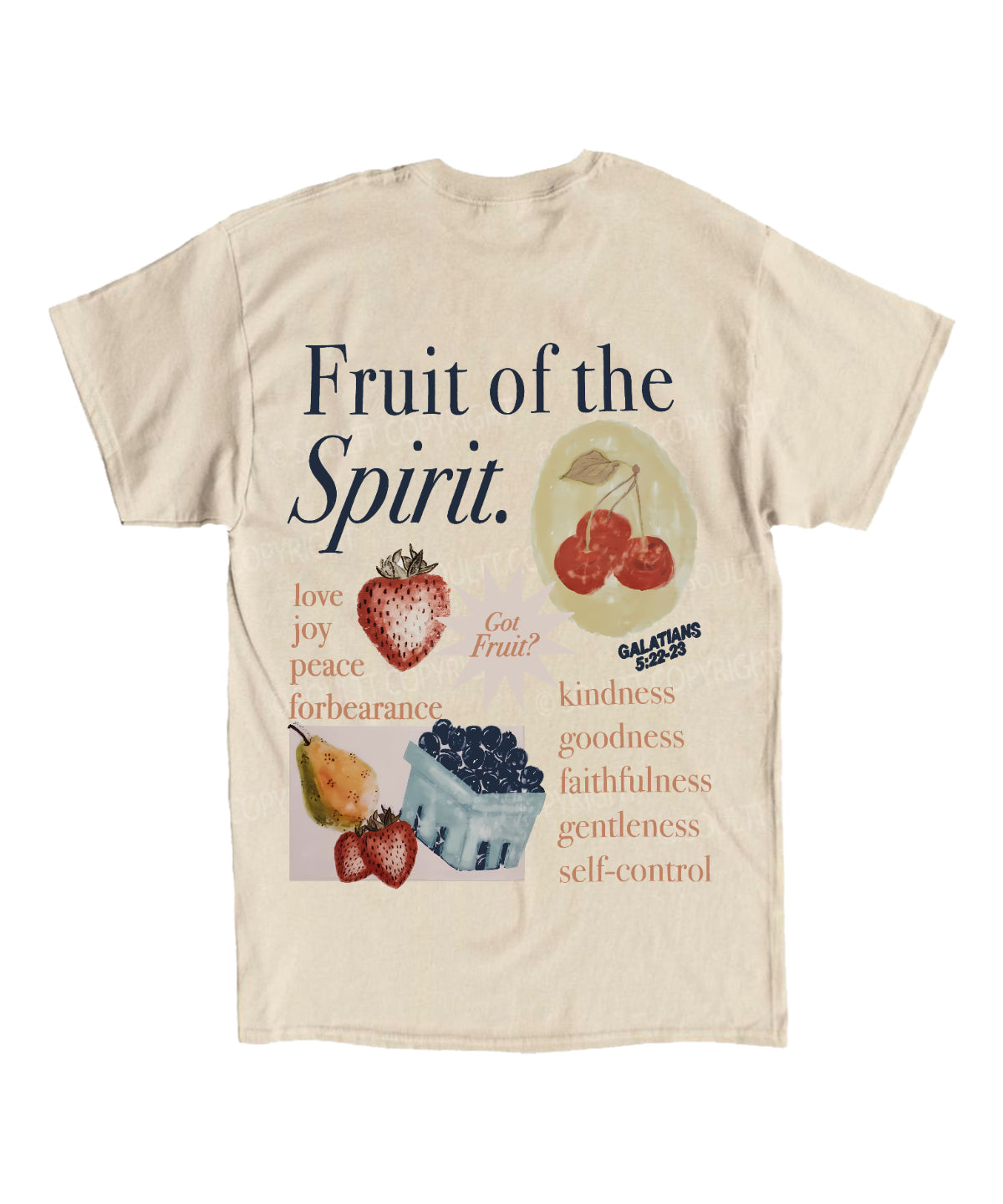 Fruit Of The Spirit Double Sided Unisex Cotton Christian T-Shirt