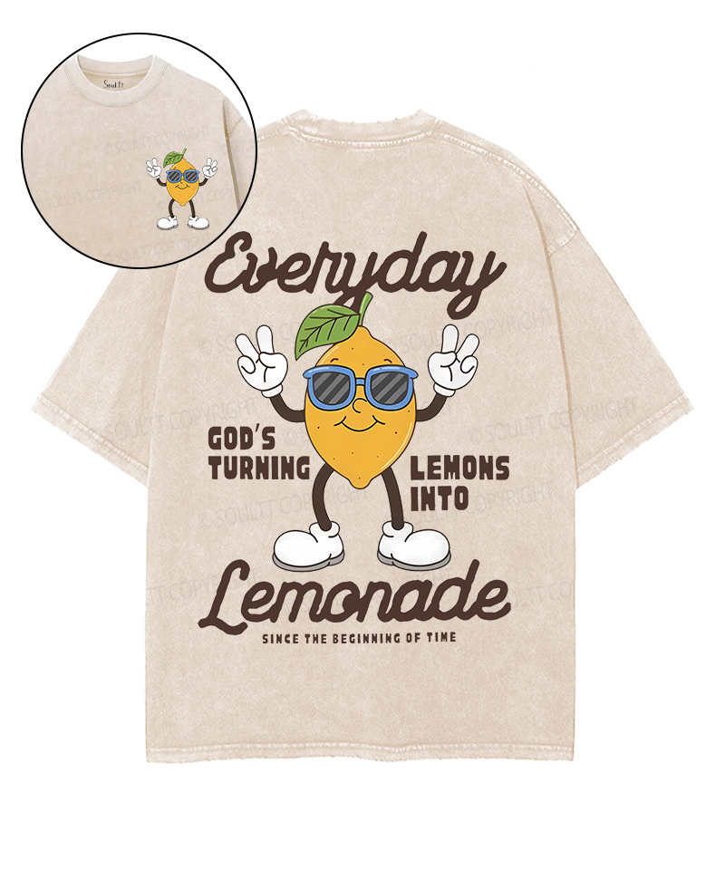 God's Turning Lemons Double Sided Unisex Washed Christian T-shirt