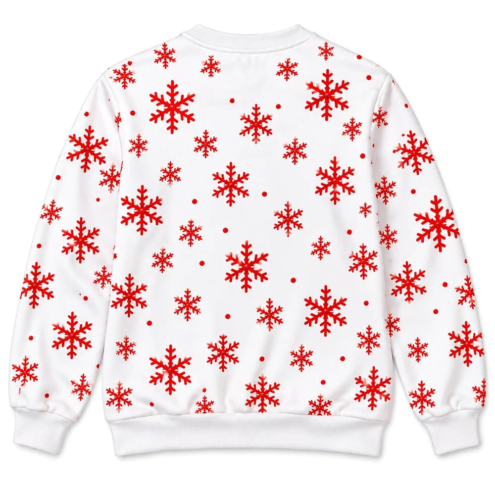 Funny Christmas Santa Corset Illusion Sweatshirt – Playful Snowflake Holiday Crewneck
