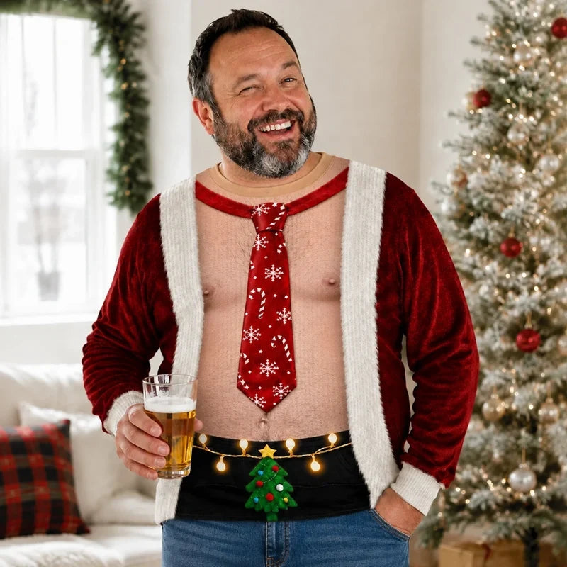 Personalized Funny Christmas Sweatshirt – Shining Bright with Party Energy