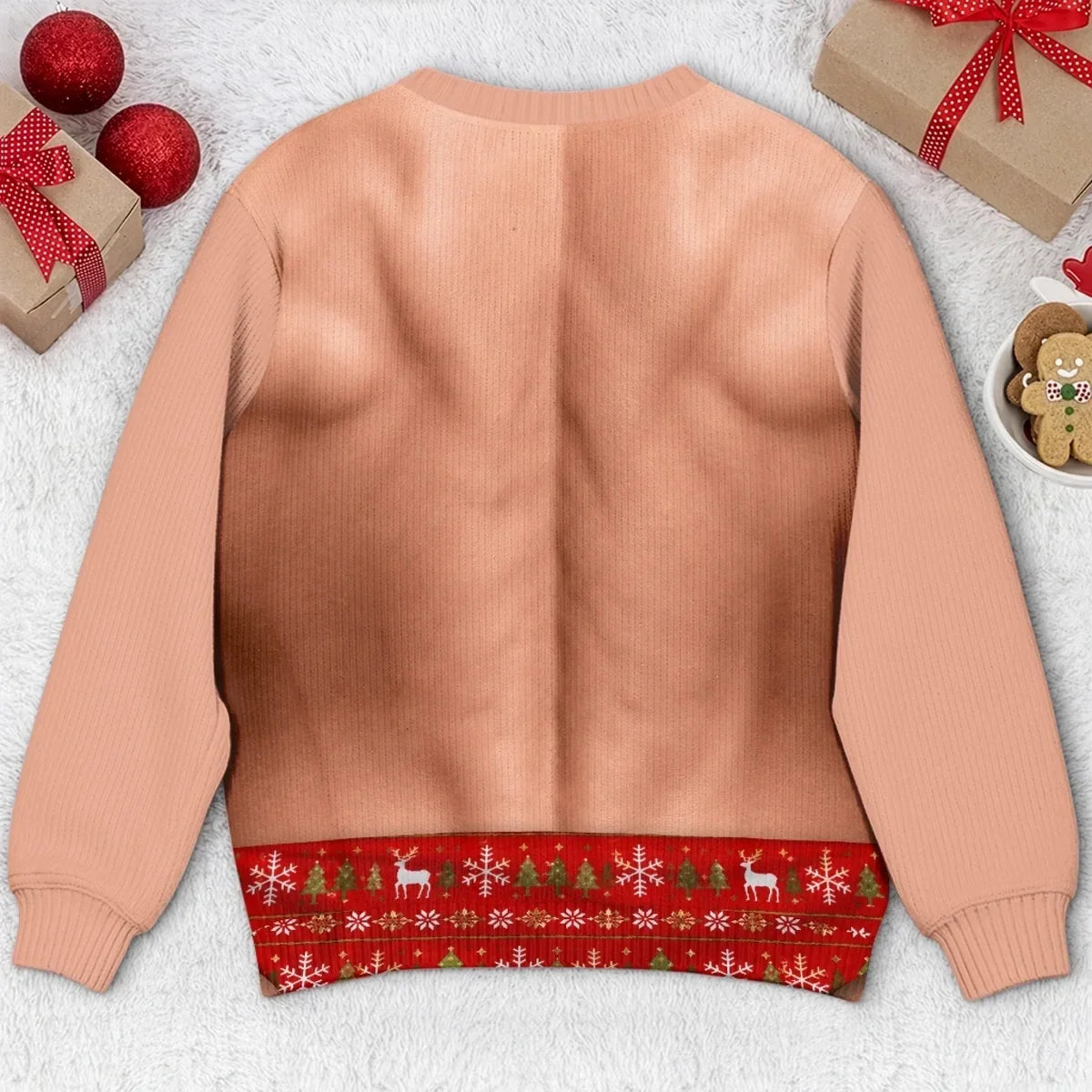 Funny Festive Tie Fake Torso Print Sweatshirt – Hilarious Xmas Novelty Jumper