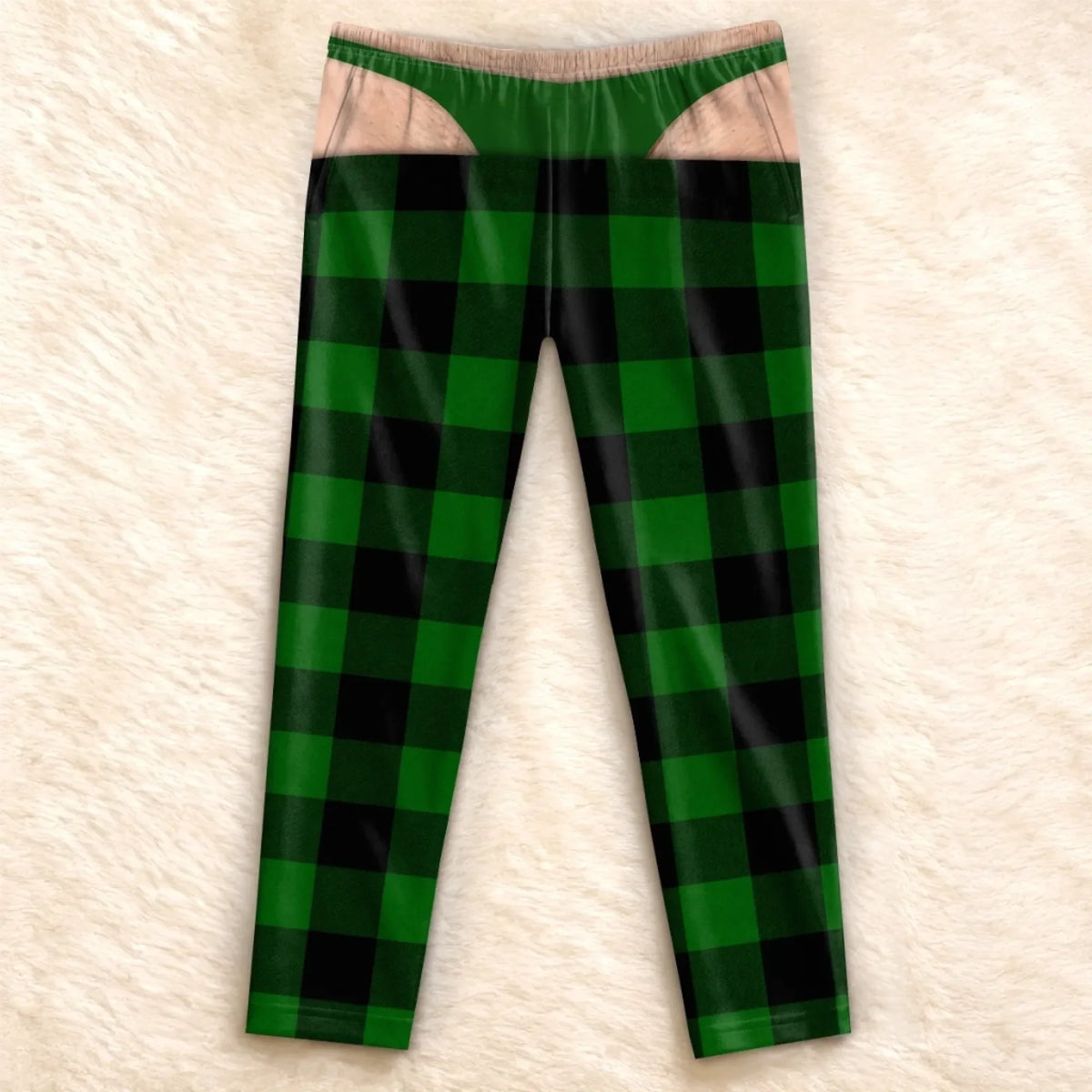 Funny Optical Illusion Christmas Plaid Pajama Pants – Men's Ugly Christmas Loungewear