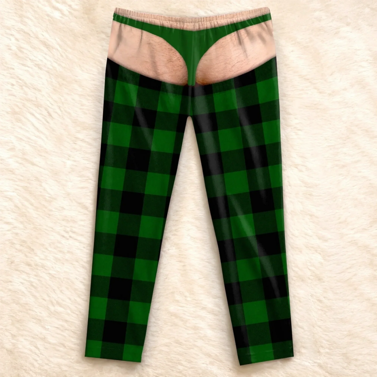 Funny Optical Illusion Christmas Plaid Pajama Pants – Men's Ugly Christmas Loungewear