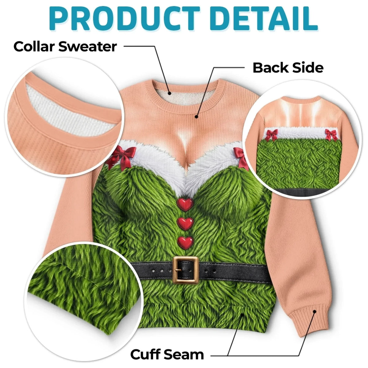 Personalized Funny Christmas Sweatshirt – Serving Elf Glam