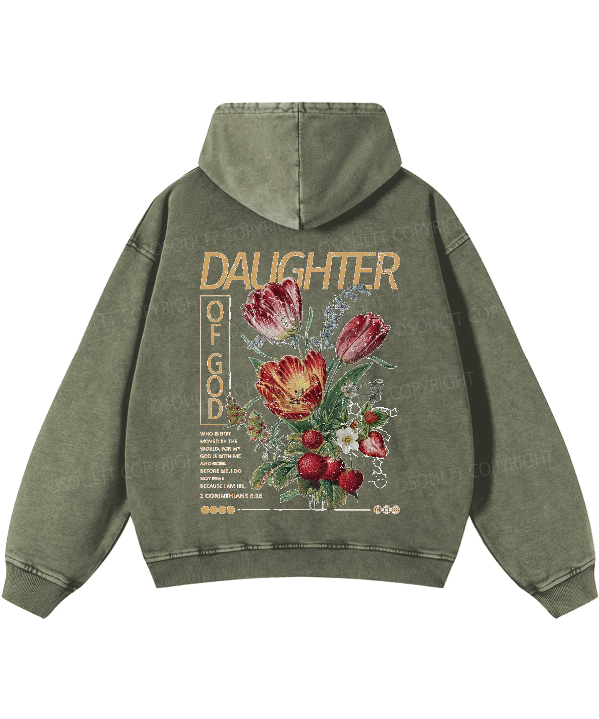 Daughter Of God Double Sided Washed Christian Hoodie