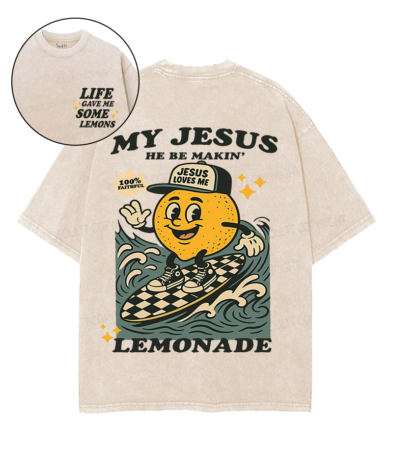 Life Gave Me Some Lemons Double Sided Unisex Washed Christian T-shirt