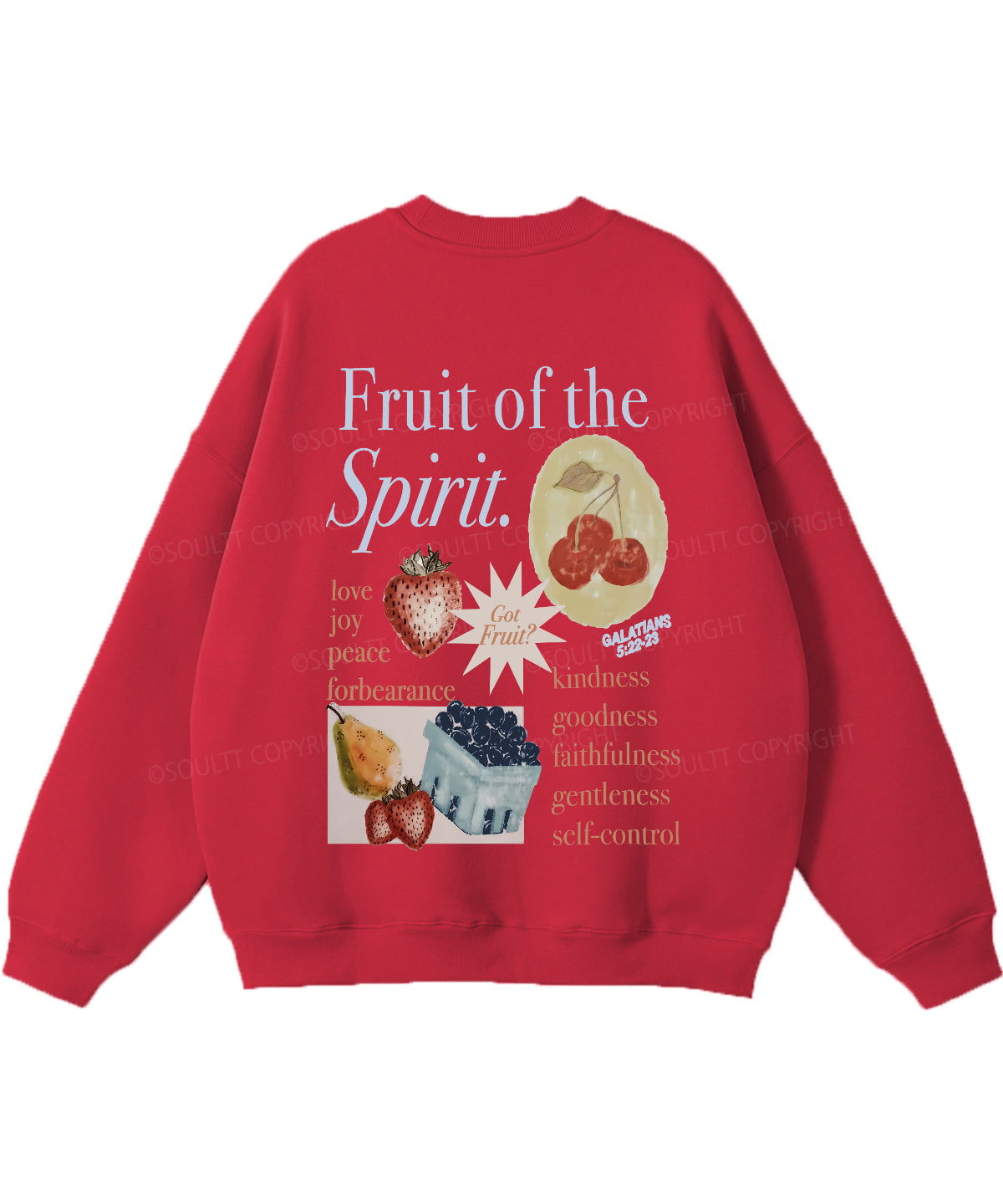 Fruit Of The Spirit Double Sided Christian Sweatshirt