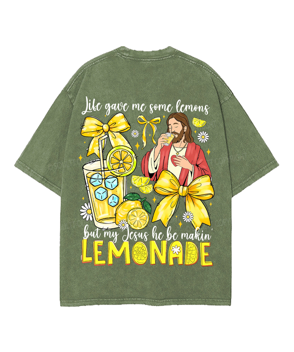 Life Gave Me Some Lemons Double Sided Unisex Washed Christian T-shirt