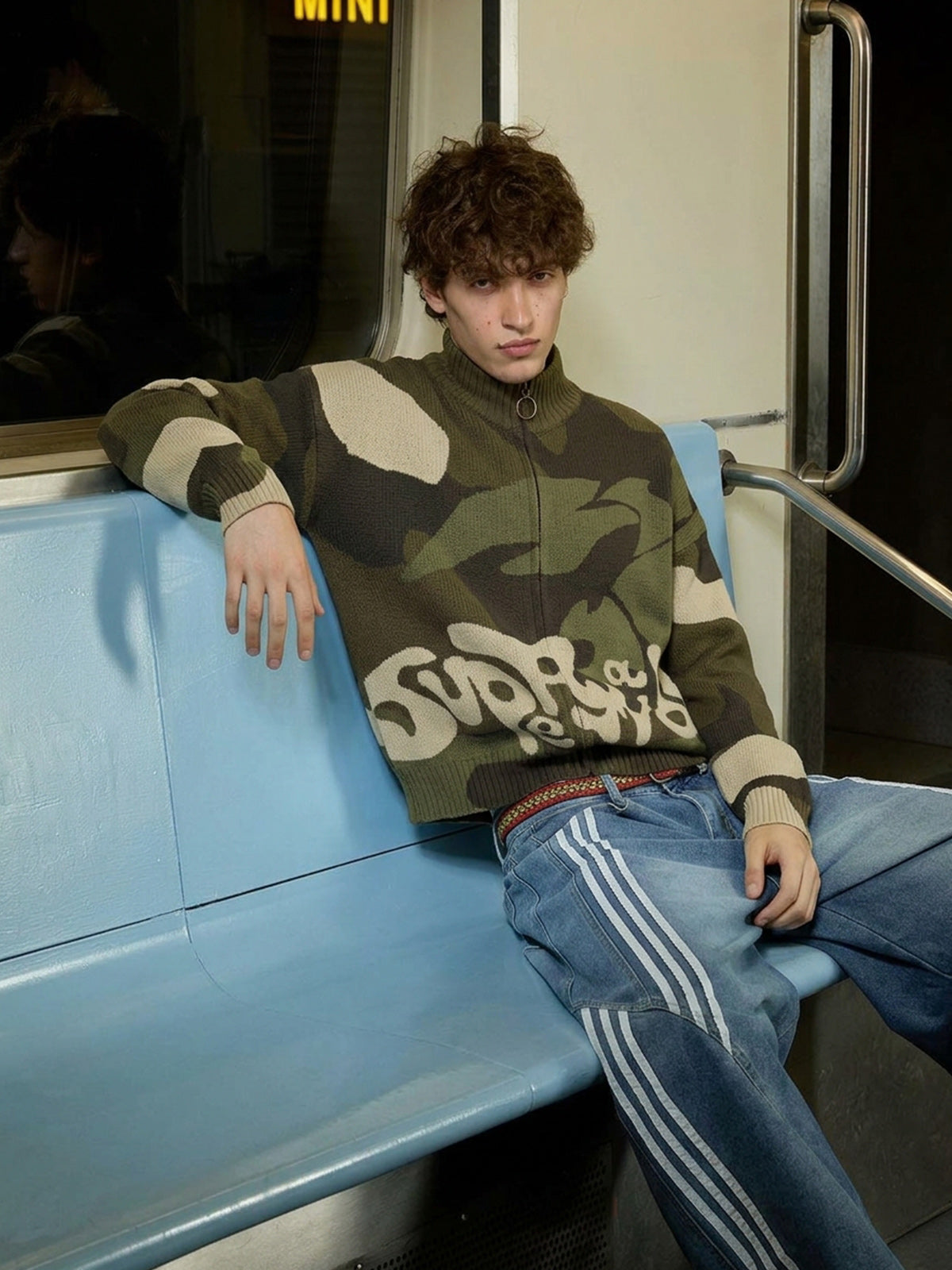 Camo Zip Knit