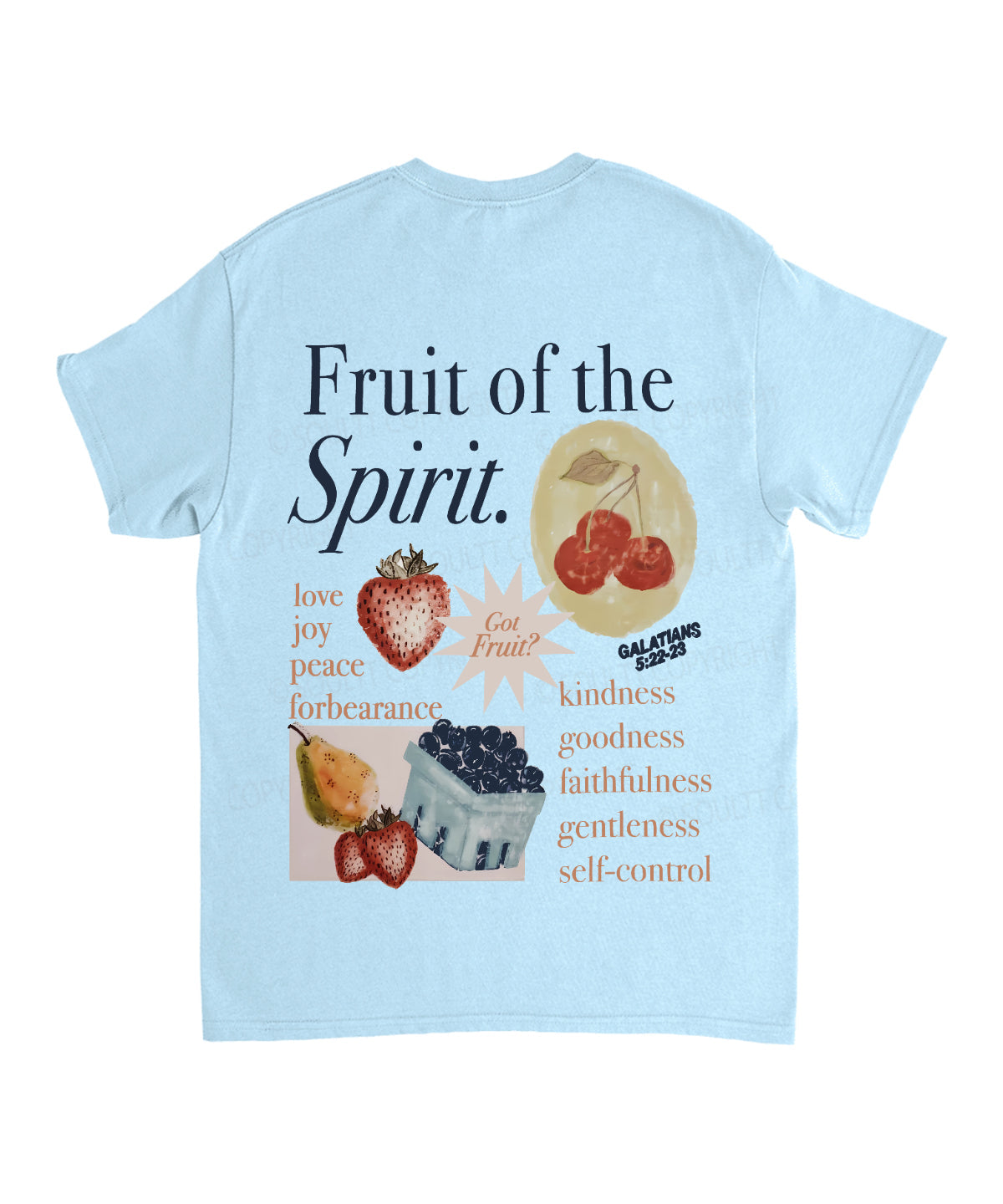 Fruit Of The Spirit Double Sided Unisex Cotton Christian T-Shirt