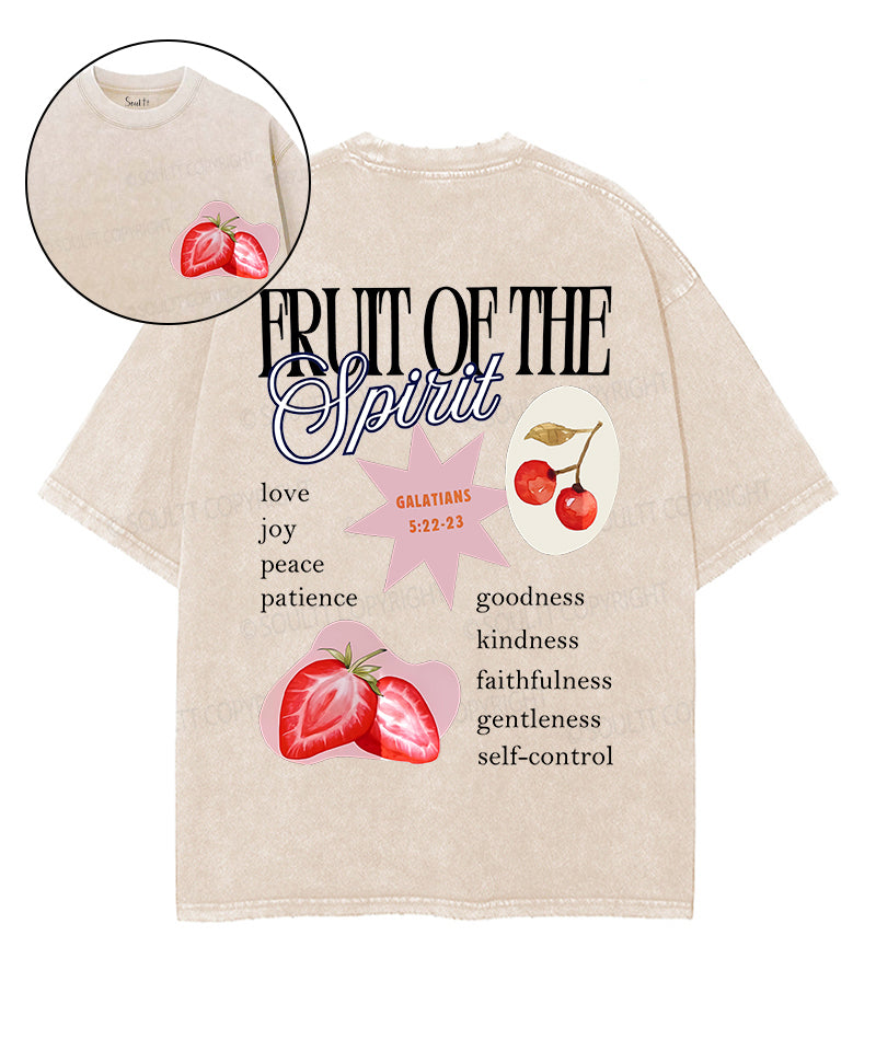 Fruit Of The Spirit Double Sided Unisex Washed Christian T-shirt